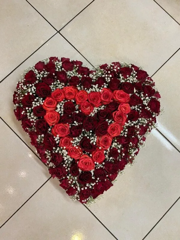 Cœur de deuil rouge - Fleurs d't - Fleuriste à Villeparisis