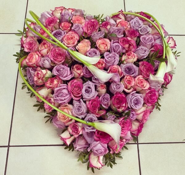Cœur de deuil rose - Fleurs d't - Fleuriste à Villeparisis