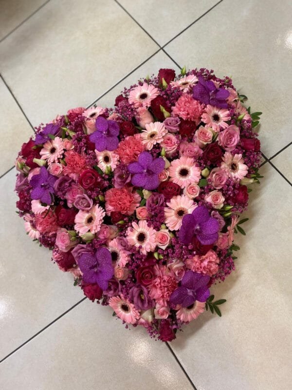 Cœur de deuil rose - Fleurs d't - Fleuriste à Villeparisis