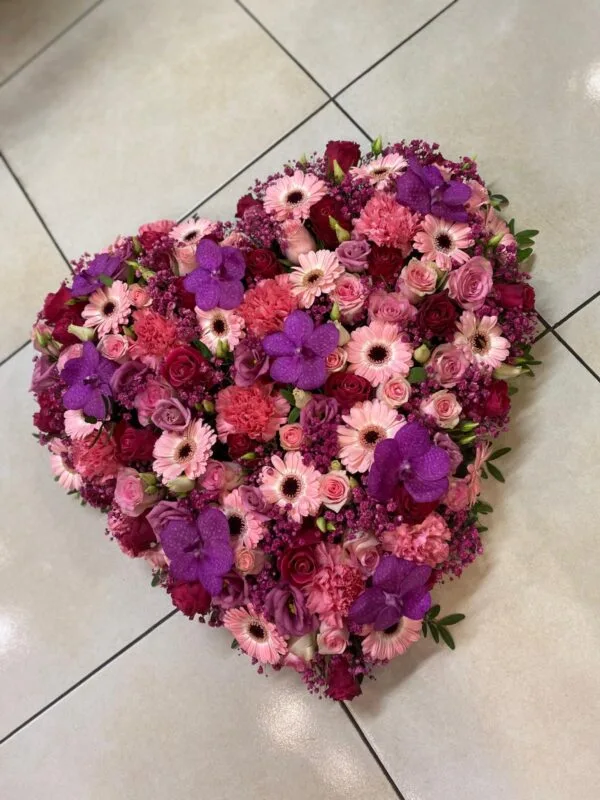 Cœur de deuil rose - Fleurs d't - Fleuriste à Villeparisis