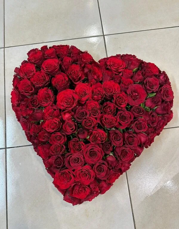 Cœur de deuil rouge - Fleurs d't - Fleuriste à Villeparisis